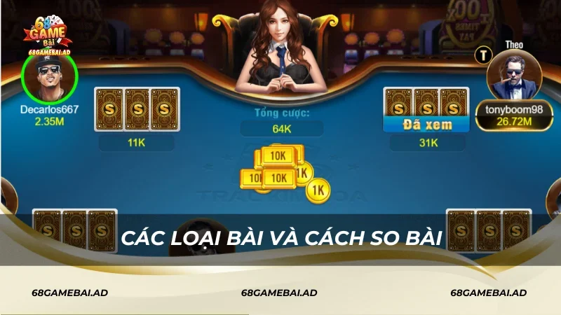 Các loại bài và cách so bài Trác Kim Hoa