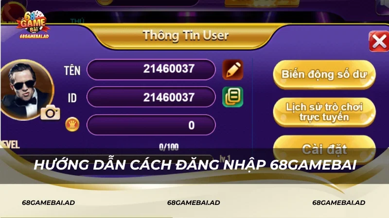 Hướng dẫn đăng nhập 68gamebai