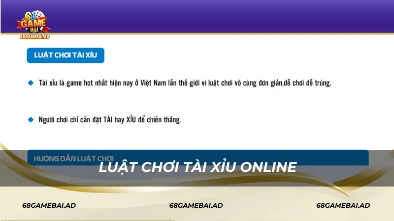 Luật chơi Tài xỉu online