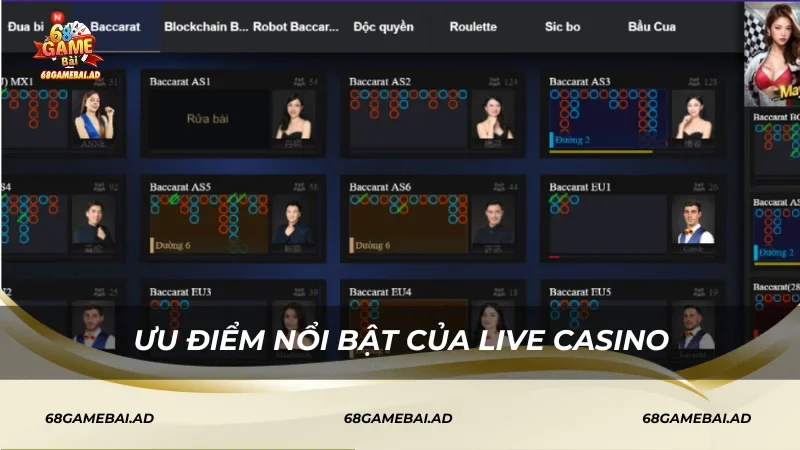 Ưu điểm nổi bật của Live Casino